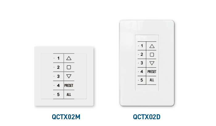 Wall transmitters 5 channels with Preset/All pushbuttons